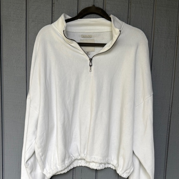 American Eagle White Quarter-Zip Pullover XLarge - Picture 1 of 5